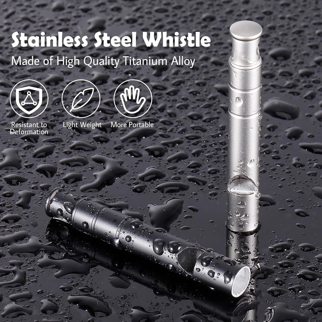 Seenelling 8 Pcs Titanium Emergency Whistle - Loud 120dB Survival Safety Whistle for Outdoor Adventures