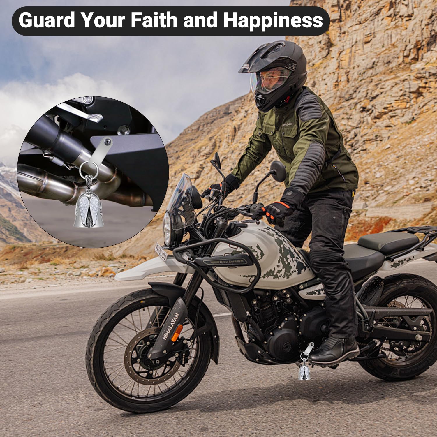 Vortika Guardian Angel Motorcycle Bell (Angel Wings)