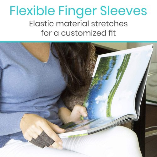 Vive Finger Sleeves (30 Pack) - Compression Cushion for Arthritis, Swelling, Joint Pain Relief - Thumb & Index Guard Wraps Basketball, Golf, Crochet, Writing, & More - Support Protectors for Sports