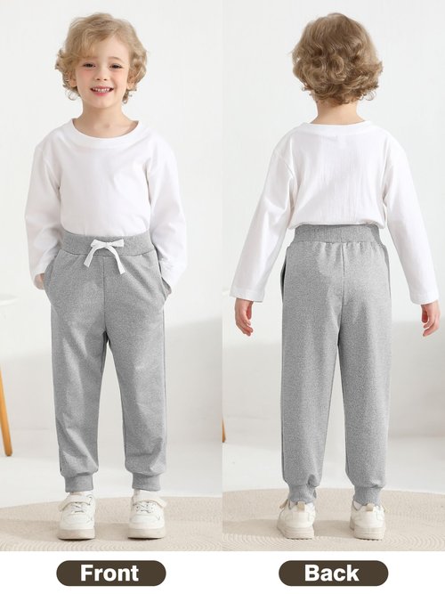 Resinta 4 Pack Toddler Boys Sweatpants Kids Pull On Casual Pants Athletic Joggers with Drawstring Pockets for Boys