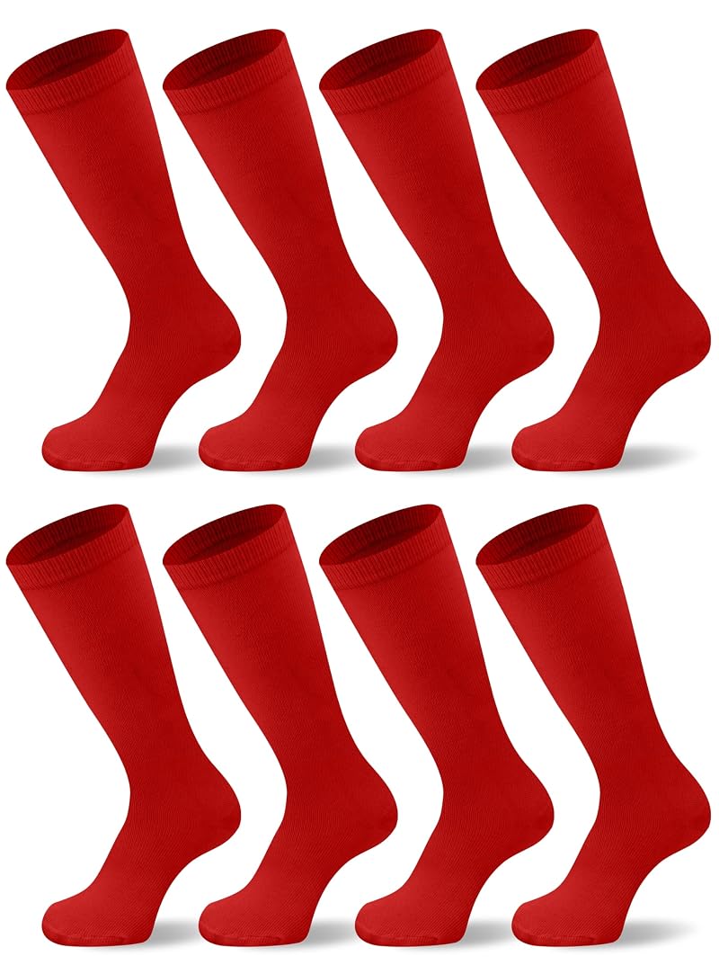 Duufin 8 Pair Knee-High Youth Baseball Socks - Red, 6-8 Years (Variation of THIS listing)