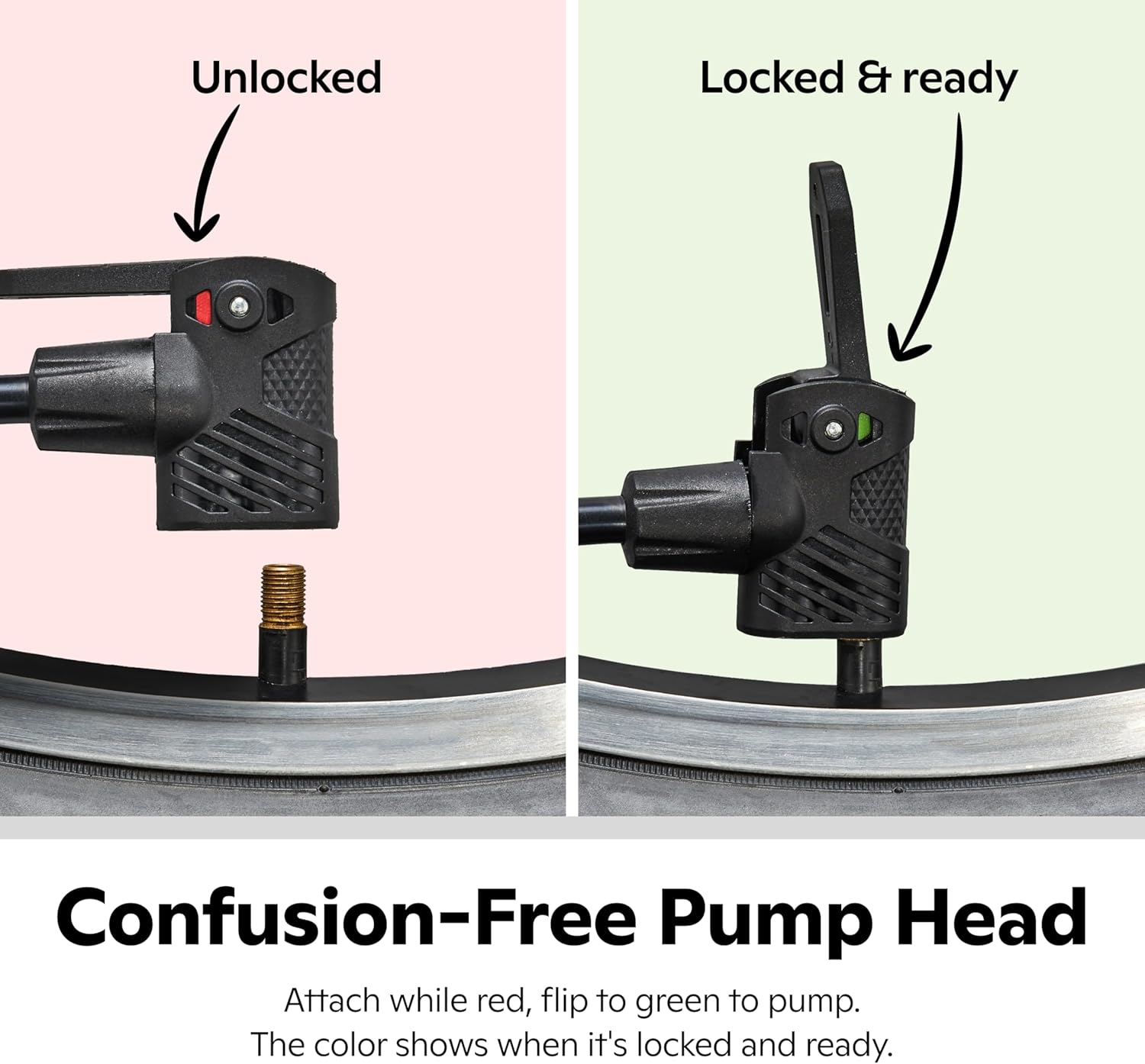 Schwinn Air Center Series Floor Pump - Dual Head for Schrader & Presta Valves | 100-160 PSI, Soft Grip Handle