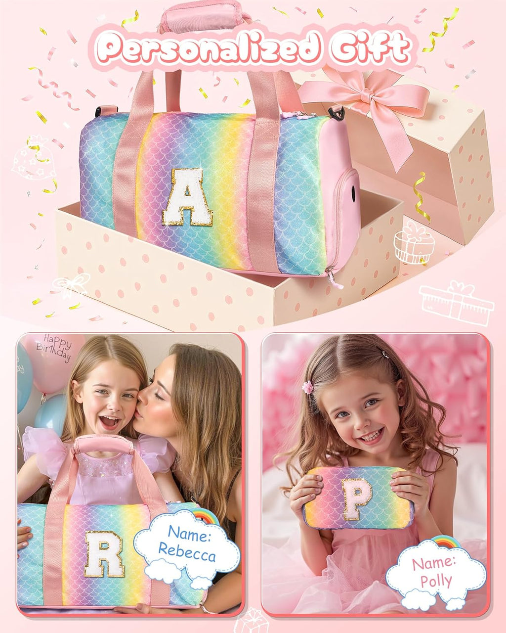 Skiennix Gym Bag for Girls - Personalized Weekender with Shoe Compartment & Makeup Pouch | Ideal Birthday & Graduation Gift (Letter Y)