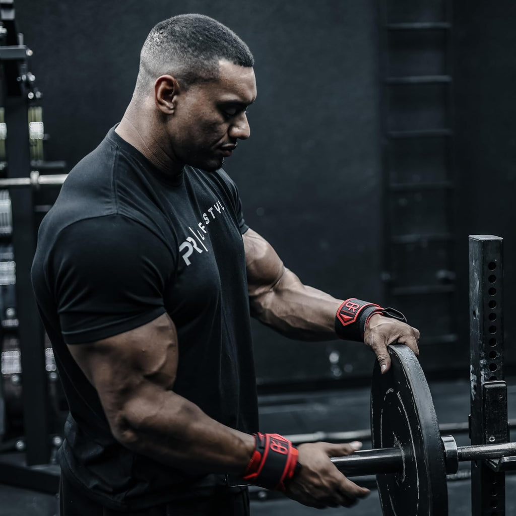 PR Personal Record Heavy Duty Wrist Wraps - Enhanced Elasticity & Reinforced Stitching | Extra Wide Strap