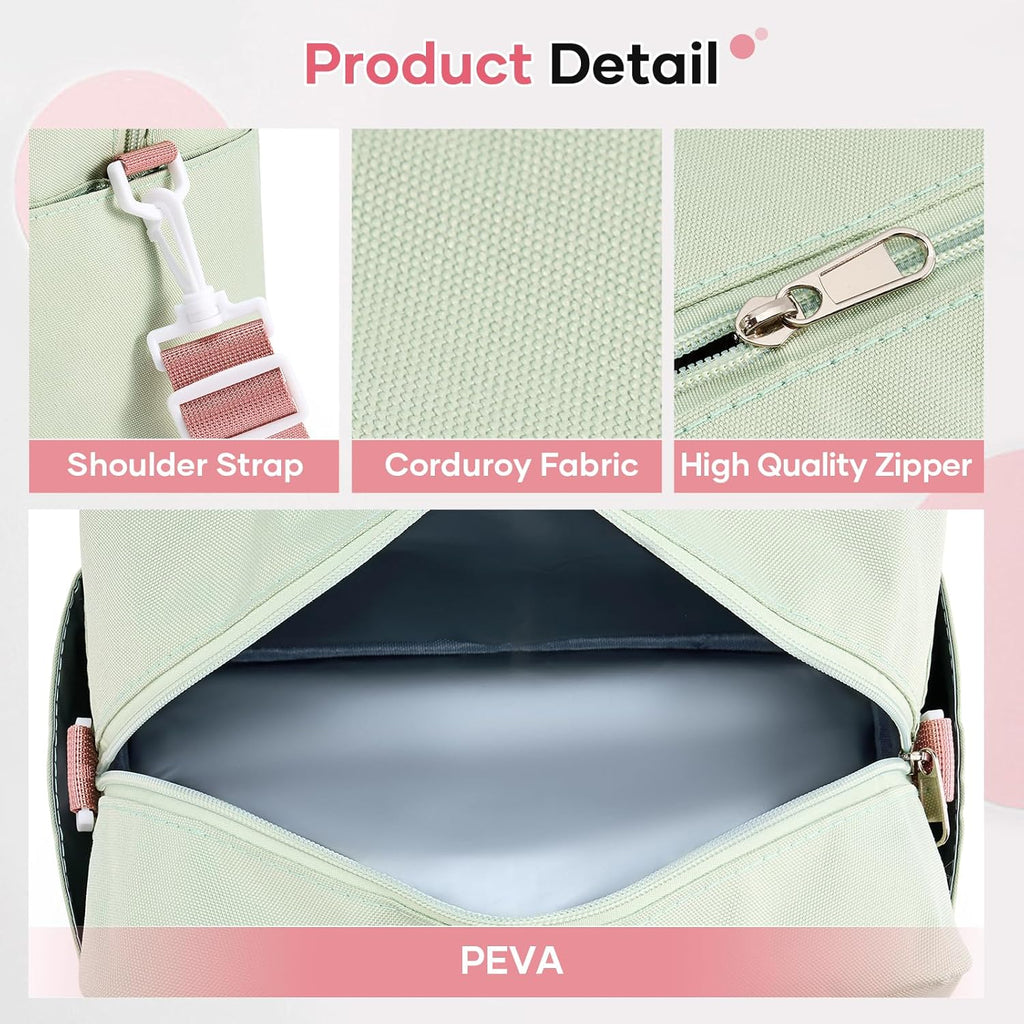 Skiennix Cute Lunch Bag - Corduroy Insulated Tote for Women | Reusable Cooler for Work & Travel