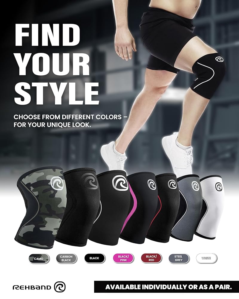Knee Support Sleeve 7mm Neoprene - Rehband RX, Carbon/Black, Medium