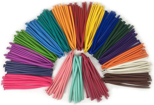 KADBANER 260Q Long Balloons - 100 Pack Latex Balloons for Graduation, Wedding, and Birthday Celebrations