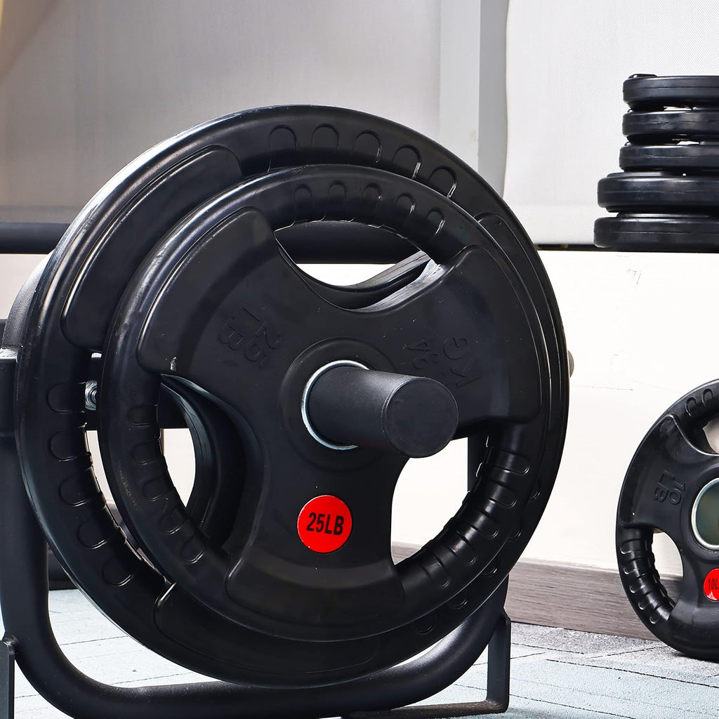 Signature Fitness Olympic 2-Inch Cast Iron Weight Plates - 35LB Pair for Strength Training