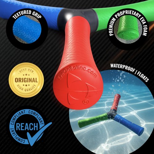 HECOstix Hand-Eye Coordination Trainer (Red/Green/Blue) – Reaction Time & Reflex Tool with Removable Legs | Improves Agility, Focus, & Multisensory Skills | Sports, Fitness, & Fun | All Ages