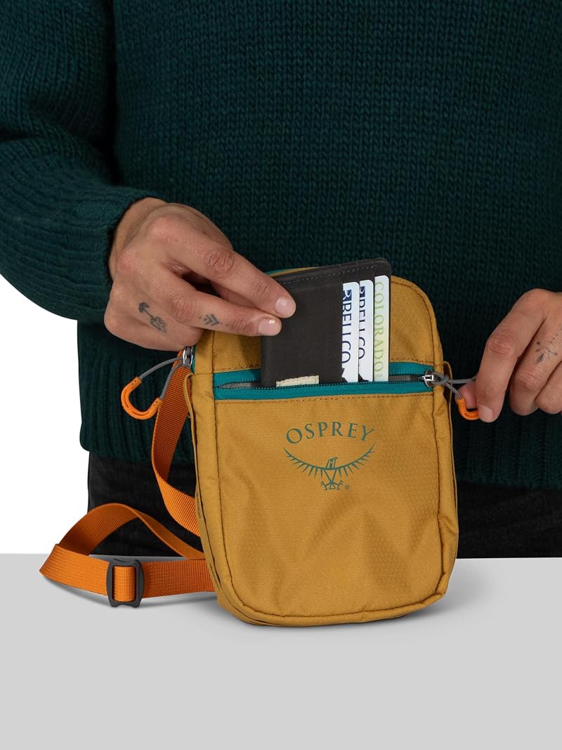 Osprey Daylite Small Crossbody Bag - Durable Sling with Zipper Pockets, Tumbleweed Yellow/Tunnel Vision