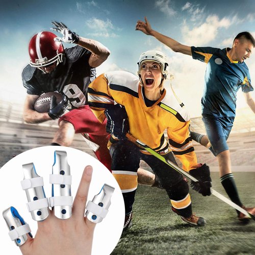 BBTO 10 Pieces Finger Splint Metal Finger Support Knuckle Stabilizer with Soft Foam Interior and Protective Vent, 3 Sizes(Blue,10 Pieces)