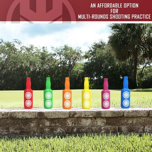 KNINE OUTDOORS 6 Pack Shooting Targets - Bright Colors with Hanging Rope for Airsoft & BB Gun Practice