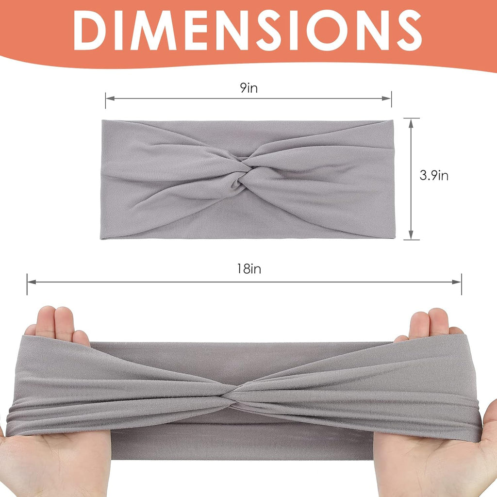 Panleding Stretchy Headbands for Women - 12 Pcs Soft Twist Knotted Design for Yoga & Daily Wear