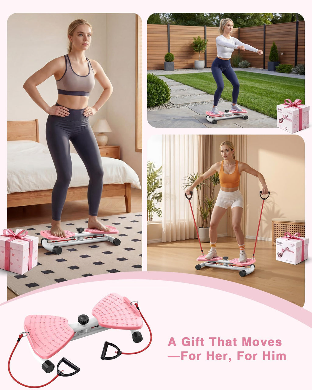 Waist Twister Machine Exercise, 326 lbs Ab Twister Board for Exercise, Waist Twister for Home Gym, Balance Training & Fat Burning, Noiseless Workout Equipment for Women & Men - Twist Exercise Machine