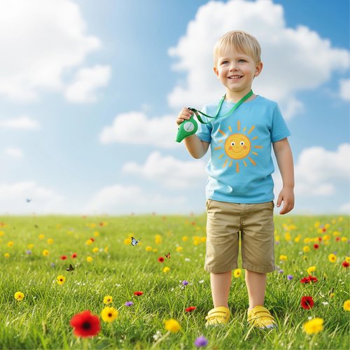 Kids Explorer Kit Compass Toy | Essential Outdoor Adventure Gear (Compass & Whistle Included) | Develops Sense of Direction, Gift for Boys & Girls（Green-com*Whistle）