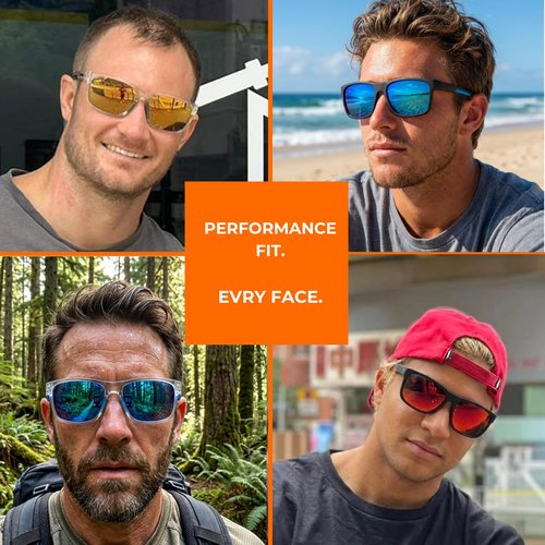 H2OAthletics WaveRider Lightweight Floating Polarized Sports Sunglasses for Men and Women for Paddling Sailing Fishing Boating all Watersports (Ocean Breeze)