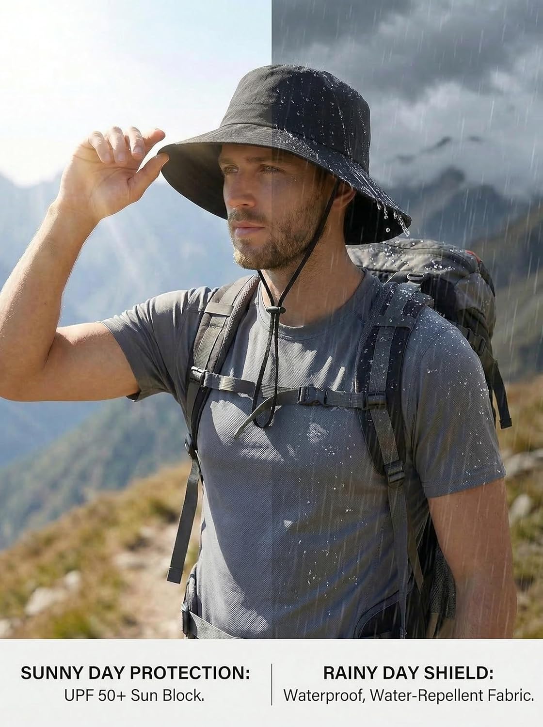 Skiennix Waterproof Bucket Hat - Quick Dry Sun & Rain Protection | Lightweight & Packable Outdoor Hat