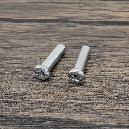 ECSiNG 100Pcs Bicycle Spoke Nipples Fit for 14G / 2mm Dia Spoke Mountain Road Bike Silver Steel 16mm Long Cycling Replacement Accessories