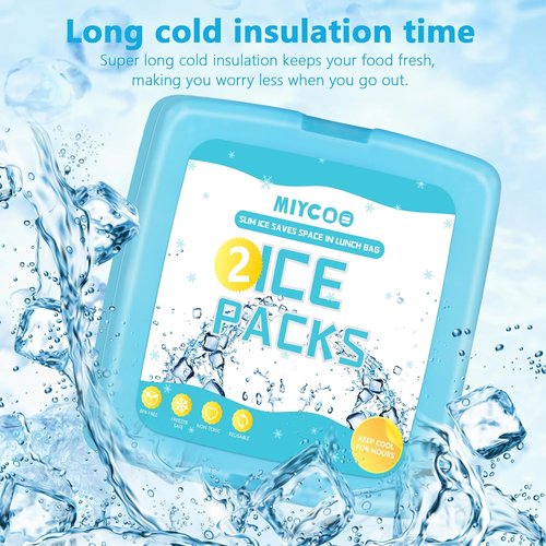 MIYCOO Ice Packs - Quick Freeze Space-Saving Reusable Cool Packs for Lunch Boxes & Bags