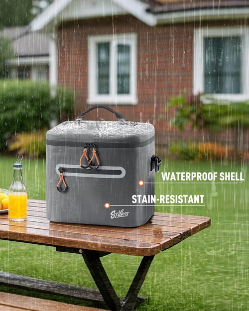 Mini Lunch Cooler Bag, 7 Can Insulated Ice Chest Box for Men Women, Waterproof, Leak-Proof, Portable Lunch Box for Work, Beach, Drink, Travel, Camping, Picnic (Small, Dark Gray)