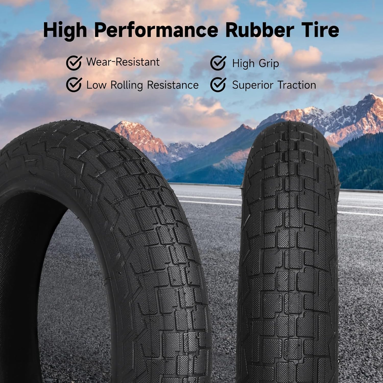 Yeesport 12.5" Kid Bike Tire - Heavy Duty 2-Pack with Inner Tubes & Repair Kit | 12.5x2.25 Schrader Valve