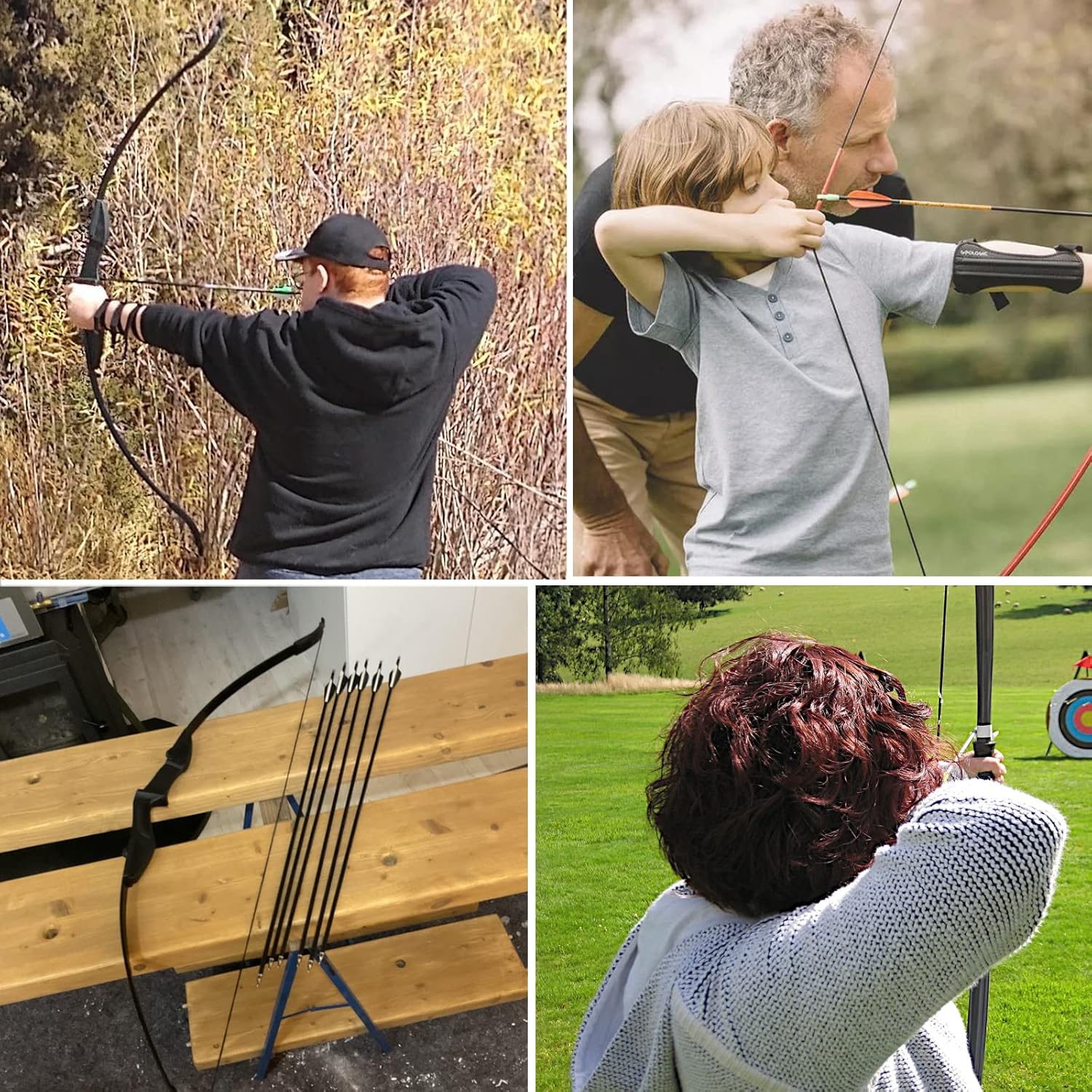 Tongtu Recurve Bow - Takedown Archery Set for Adults & Youth | Right & Left Handed, 30lb/40lb, 6 Arrows Included