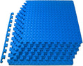 ProsourceFit Puzzle Exercise Mat - EVA Interlocking Foam Tiles for Home Gym | Blue, 24" x 24" x ½" - 6 Tiles