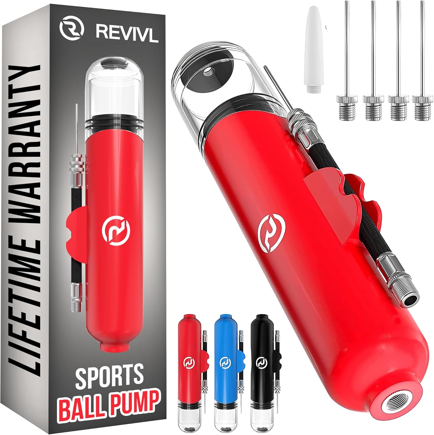 Skiennix Ball Pump for Sports - 5 Needles Included | Ideal for Basketball, Soccer, Volleyball & Football