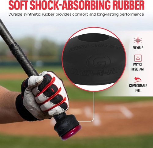 Grip-N-Rip Knob Stacker Choke-Up Ring for Baseball/Softball Bats - Custom Fit & Comfort