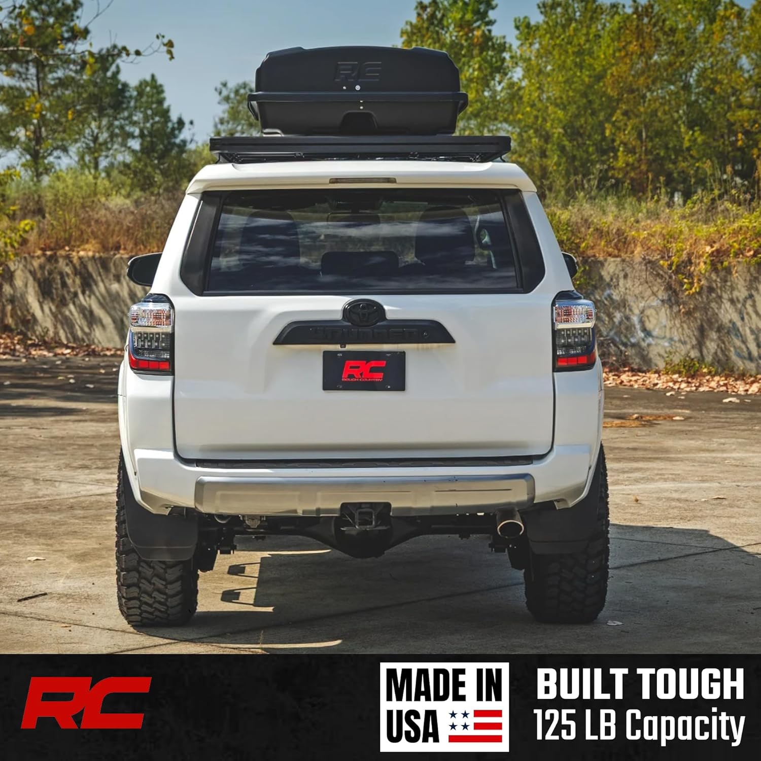 Rough Country Rooftop Cargo Box - 14.5 Cu Ft Hard Shell Carrier | Lockable, Weatherproof & Easy Install