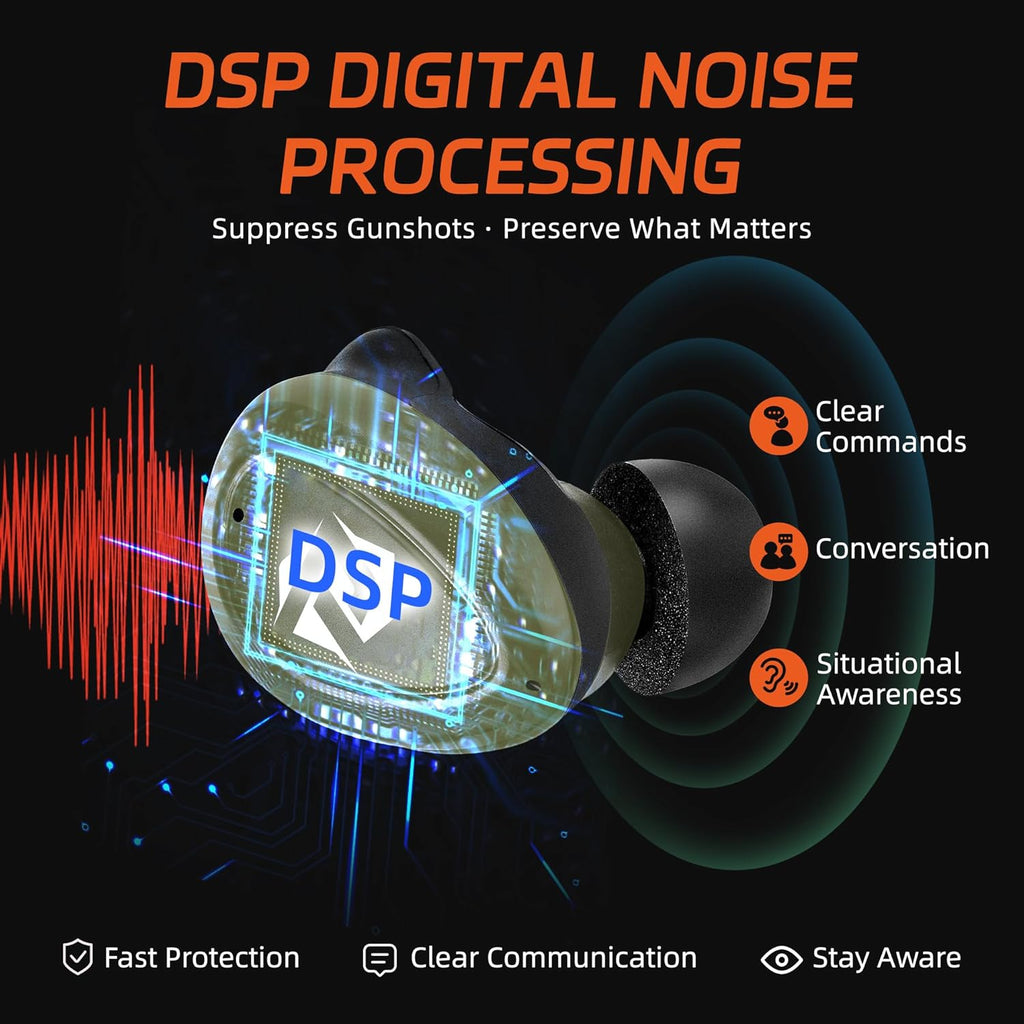 PROHEAR EP05 Bluetooth Shooting Earbuds - SNR 29dB Hearing Protection & Noise Reduction for Comfort