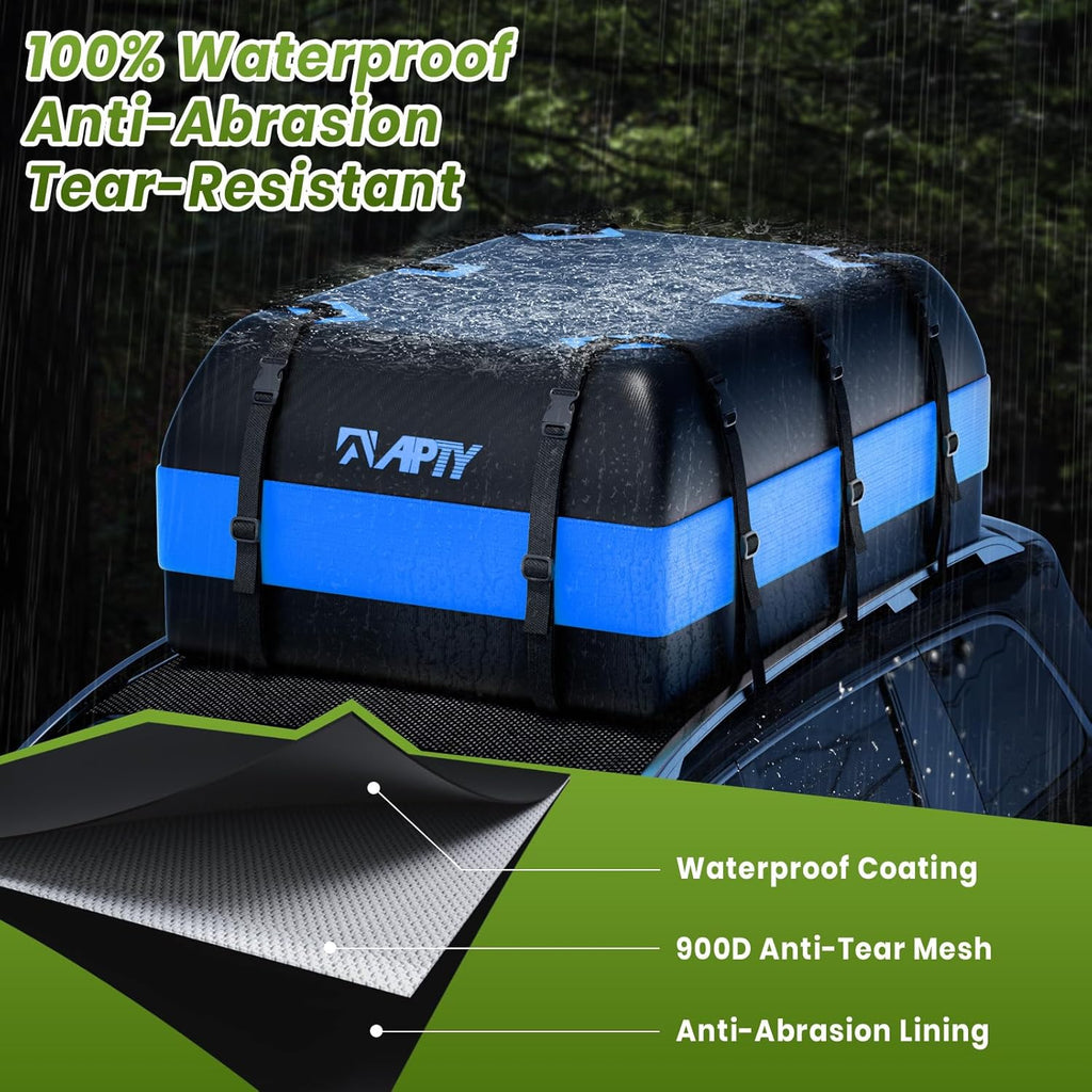 Skiennix 23 Cubic Feet Rooftop Cargo Bag - Waterproof Soft Luggage Carrier for All Vehicles | Blue
