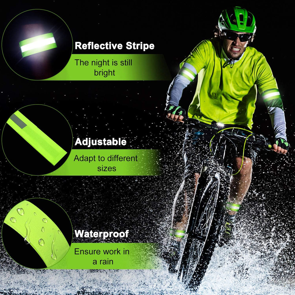 Skylety Reflective Bands - High Visibility Neon Straps for Running, Cycling & Walking | 4 Pieces