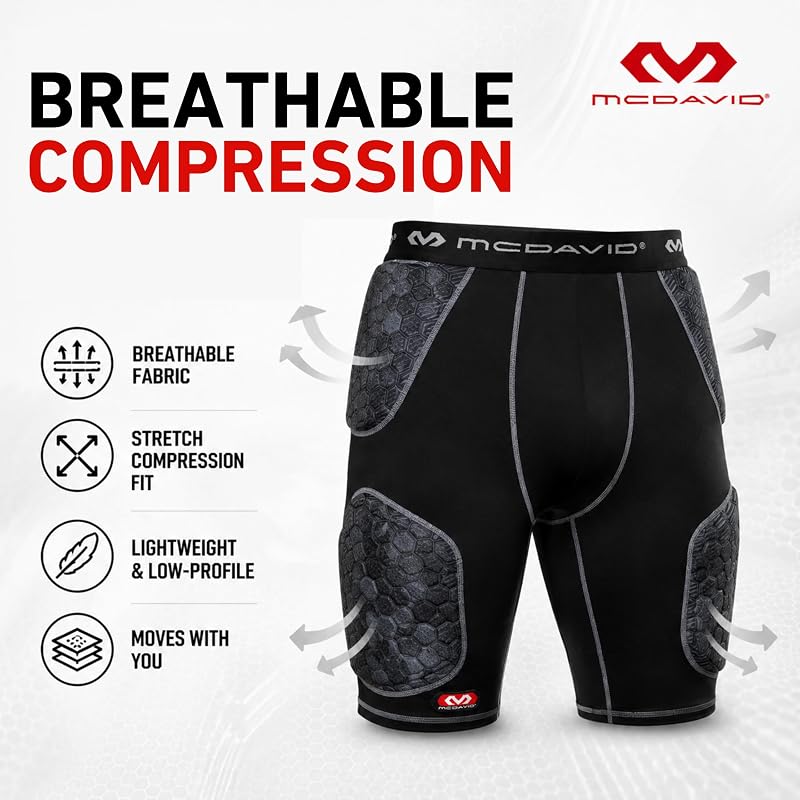 McDavid MD21800 Football Girdle with 5-Pad Protection, Black XX-Large