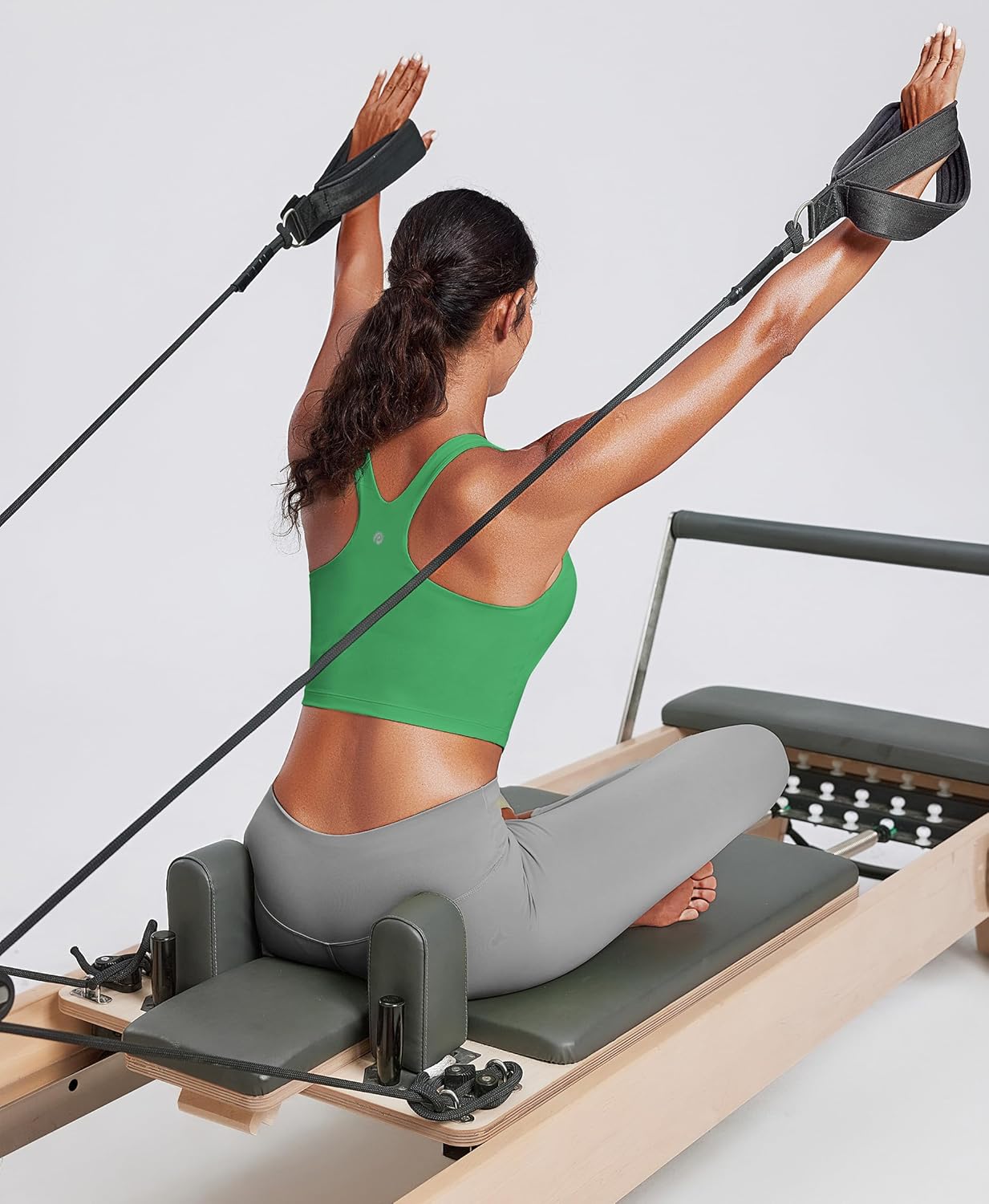 PINSPARK High Neck Sports Bra - Racerback Workout Crop Tank Top with Built-In Pads | Comfortable Yoga Fit
