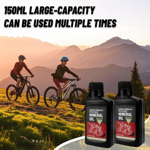 BIBOKLTIY Brake Bleed Kit for Shimano Hydraulic Disc Brake, Bike Hydraulic Brake Bleed Kit Including 150ML Mineral Oil Brake Fluid