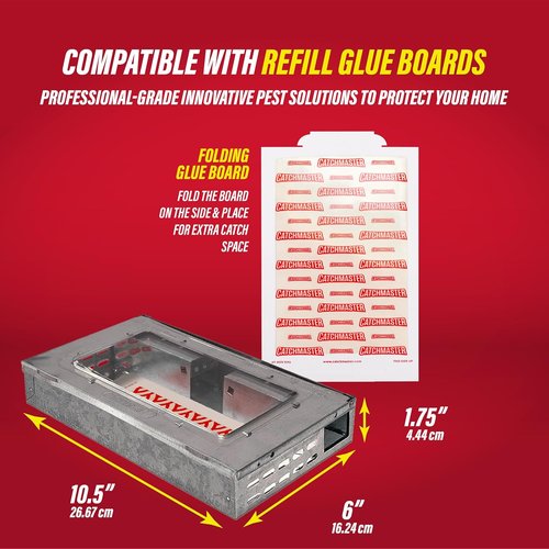 Catchmaster Multi-Catch Mouse Traps - Humane Indoor Pest Control | 3-Pack with Replaceable Glue Boards