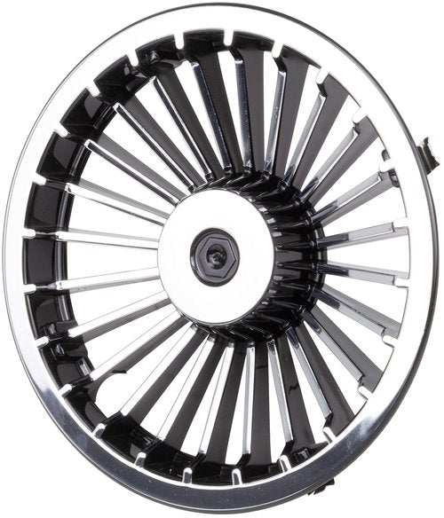 8" Golf Cart Turbine Wheel Covers Hub Caps (Set Of 4) - Black/Silver