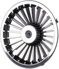 8" Golf Cart Turbine Wheel Covers Hub Caps (Set Of 4) - Black/Silver