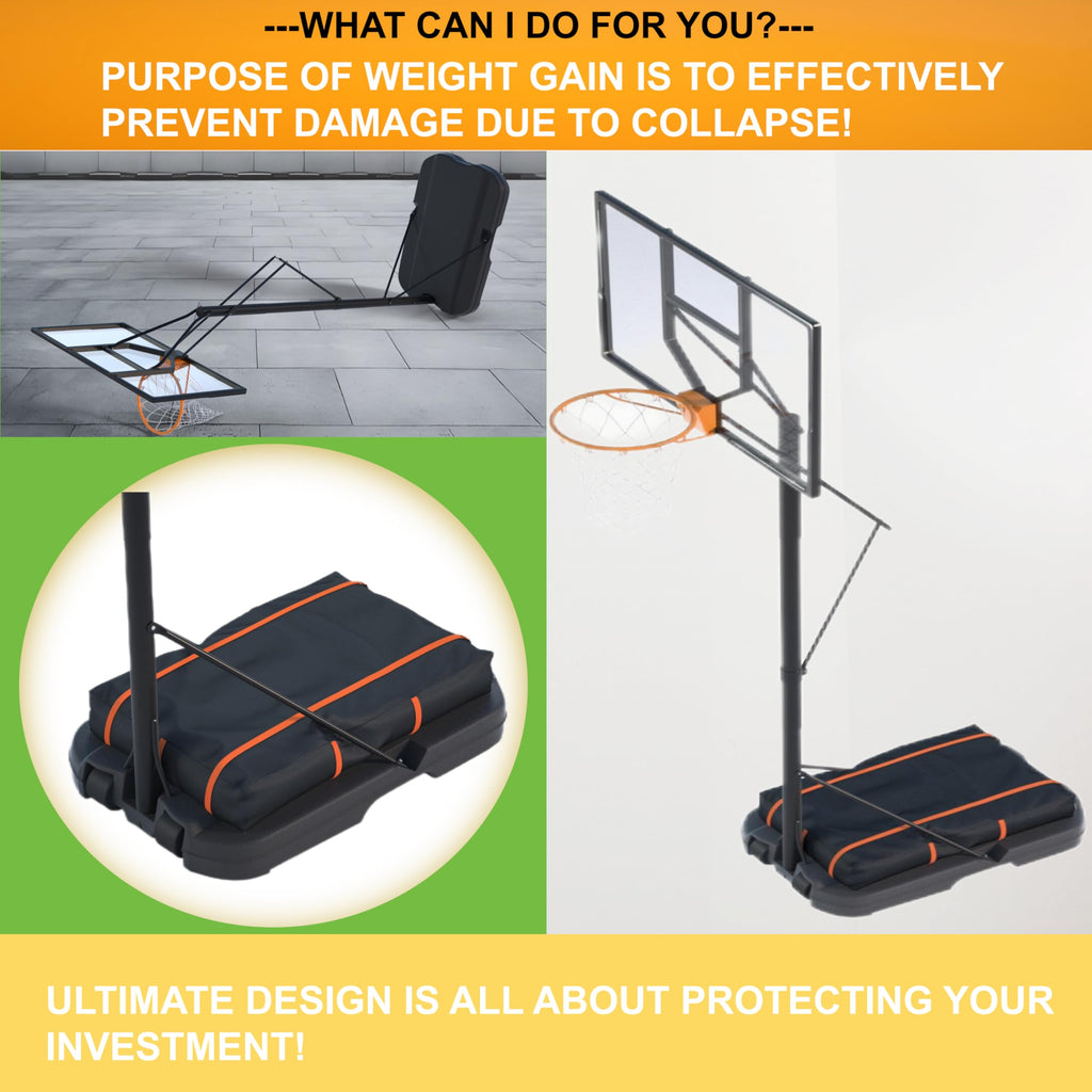 Basketball Hoop Sandbag - Heavy Duty Weighted Bottom Anchor for Basketball Hoops -600DOxford Fabric Waterproof Dustproof, Windproof, L35.4 xW23.6 xH5.1，Only Bag.