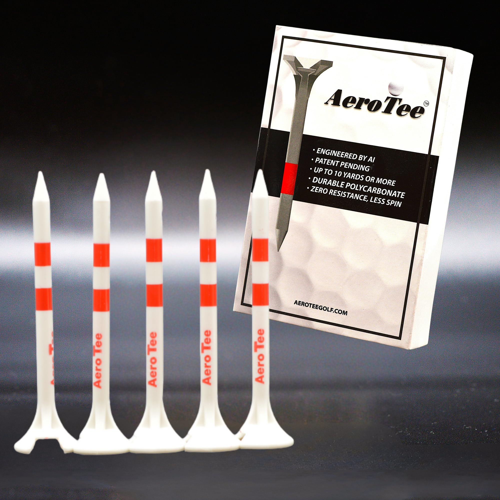 Reuseable & Unbreakable Plastic Golf Tee ‖ Reduced Friction. Perfect Strike ‖ USGA Approved & Patented in USA (White/Pack of 5, 2 3/4")