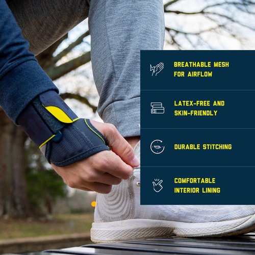 Push Sports Wrist Brace for Athletic Wrist Support. Comfortable, Easy-to-Wear Brace for Tendonitis, Fractures, Injuries, and Arthritis. (Left Medium)