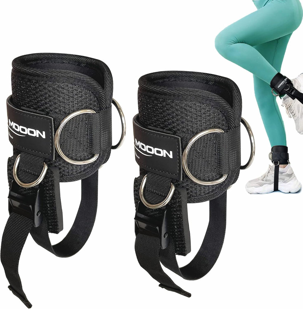 Skiennix Ankle Straps for Cable Machines - Adjustable Neoprene Cuffs for Glute Kickbacks | Unisex Comfort Fit