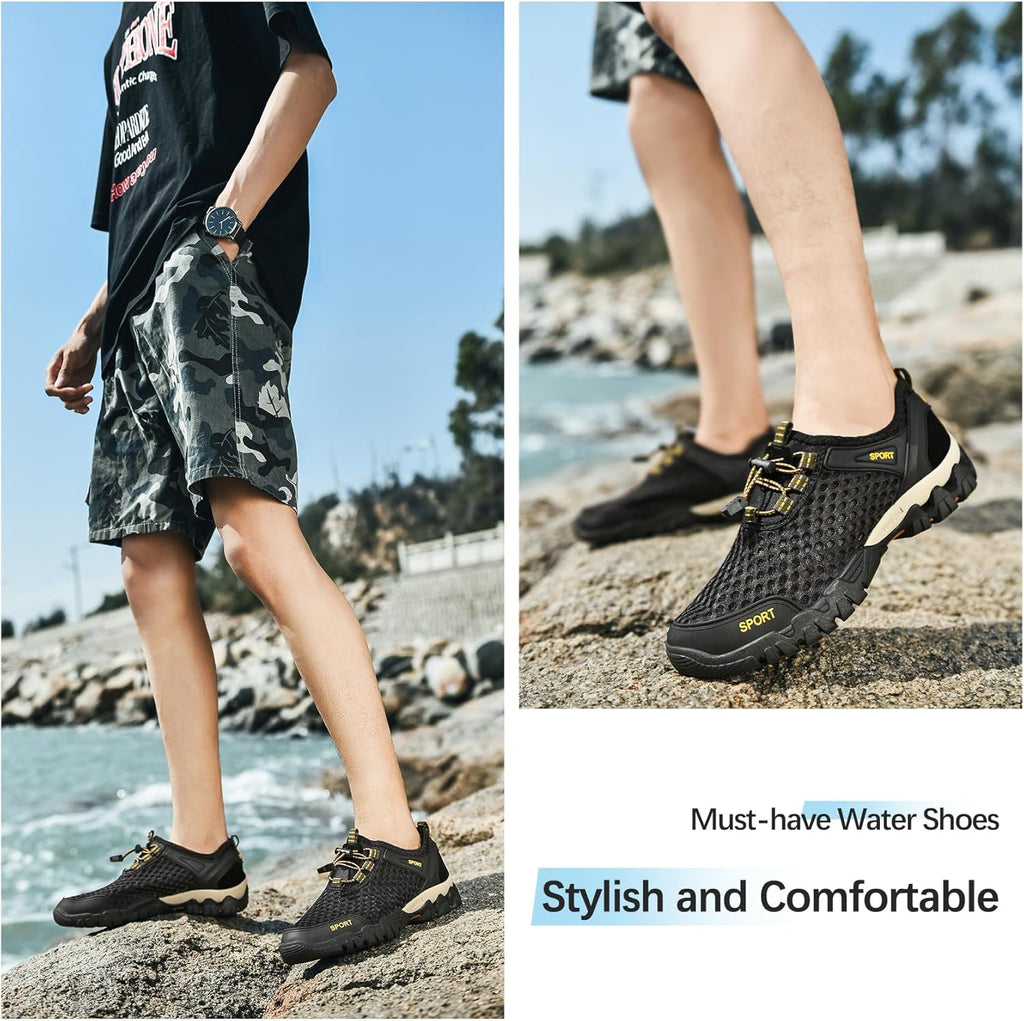 Skiennix Water Shoes - Quick Drying Aqua Footwear for Men | Ideal for Hiking, Fishing & Beach Activities