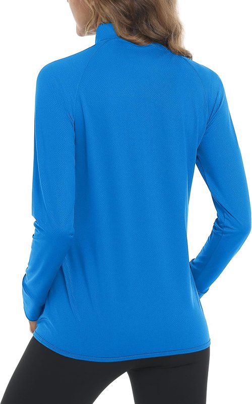 MAGCOMSEN Women's Lightweight Athletic Jacket - UPF 50+ Sun Protection | Full Zip, Long Sleeve, Outdoor Pockets