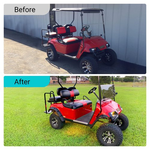 10L0L Golf Cart Fender Flares - Standard Fender Flares Front and Rear for EZGO TXT 1998-2013 Gas/Electric Carts with Metal Mounting Hardware Not Fits 48V Electric and Modified Cart