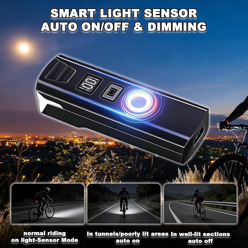Rechargeable Bike Front Light 265lm High Lumens Headlight with 10h Battery