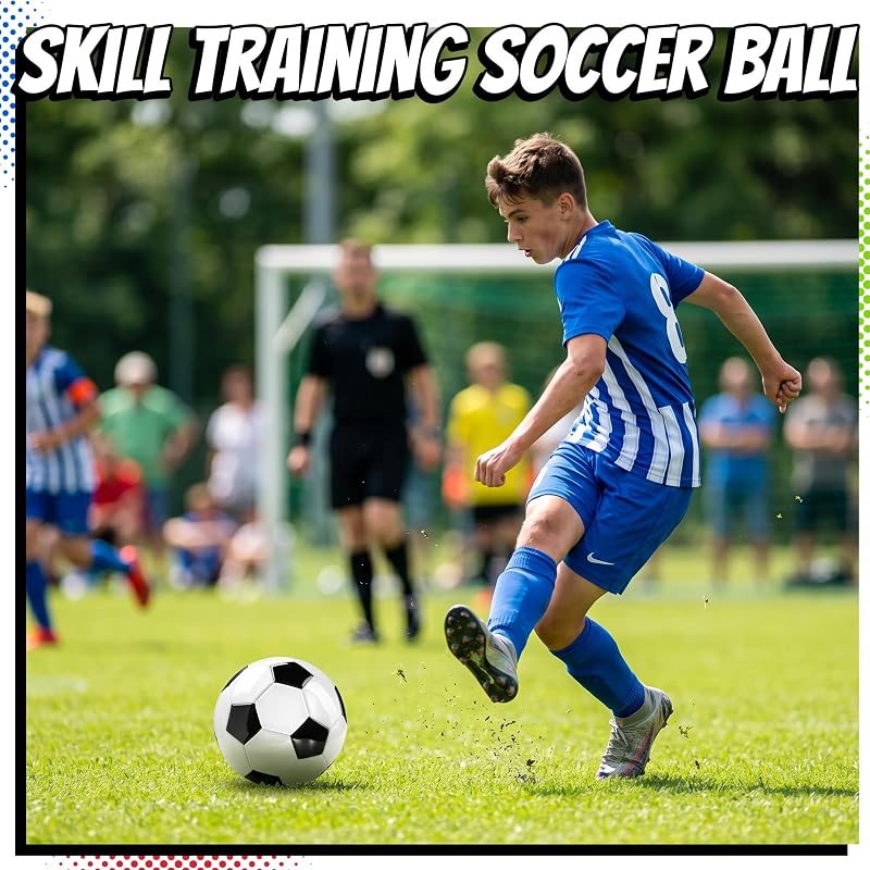 PlayBolt Official Size 5 Soccer Ball – 32-Panel PVC, Includes Pump, 4-Pack Variant: Classic 4-Pack+Size 5