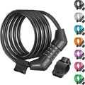 Titanker Bike Lock Cable - 4 Feet Self-Coiling Combination Lock for Kids | Black 5/16 Inch Diameter