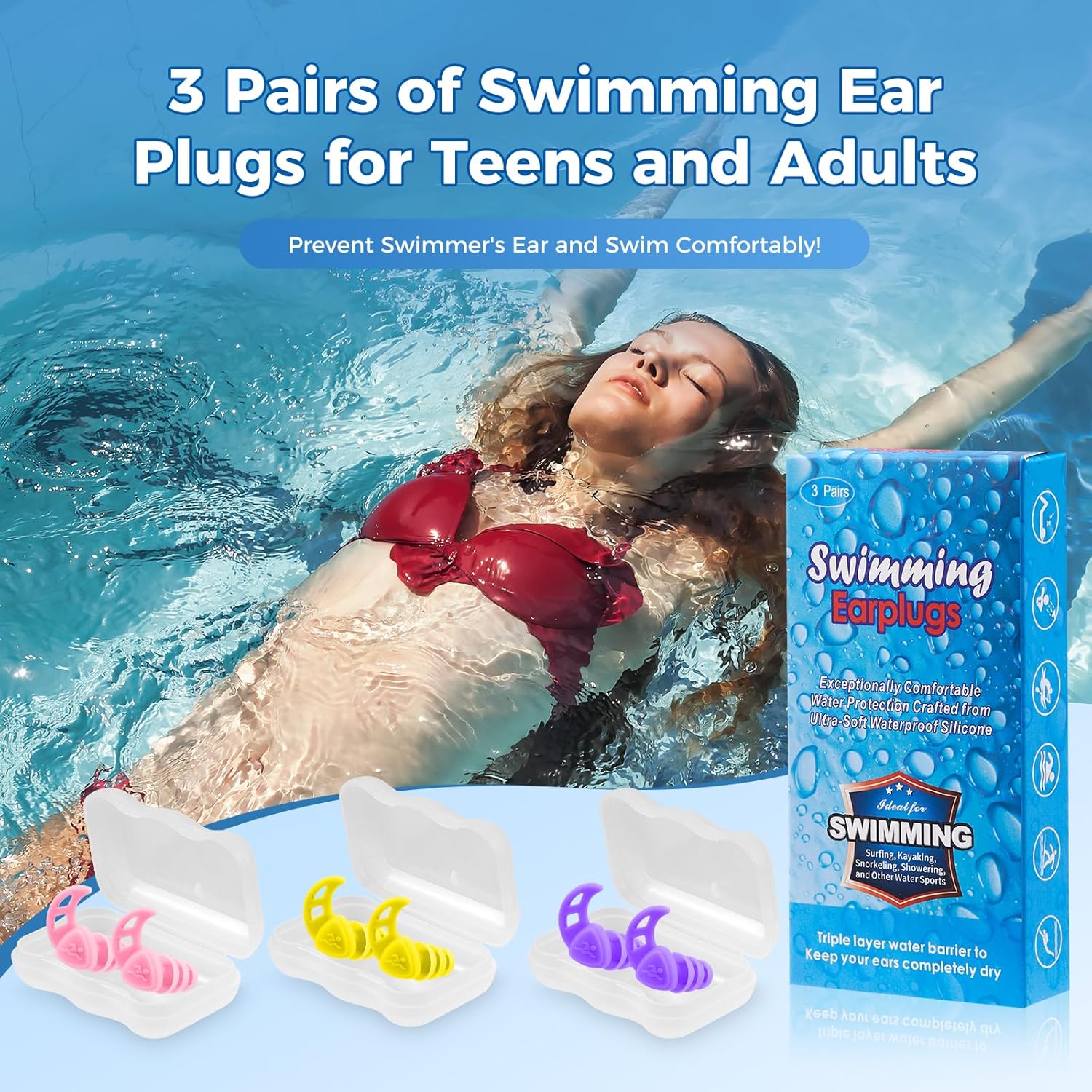 Swimming Earplugs for Adults